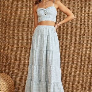 Altar'd State Fleur Gingham Maxi Skirt